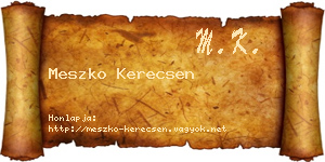 Meszko Kerecsen névjegykártya